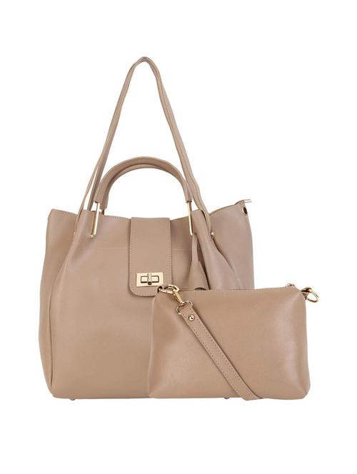 cream leatherette (pu) handbag - 17662116 - Standard Image - 0