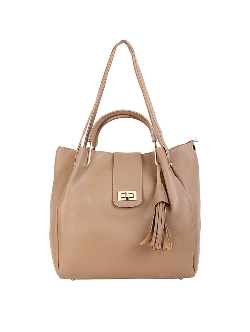 cream leatherette (pu) handbag - 17662116 - Standard Image - 3