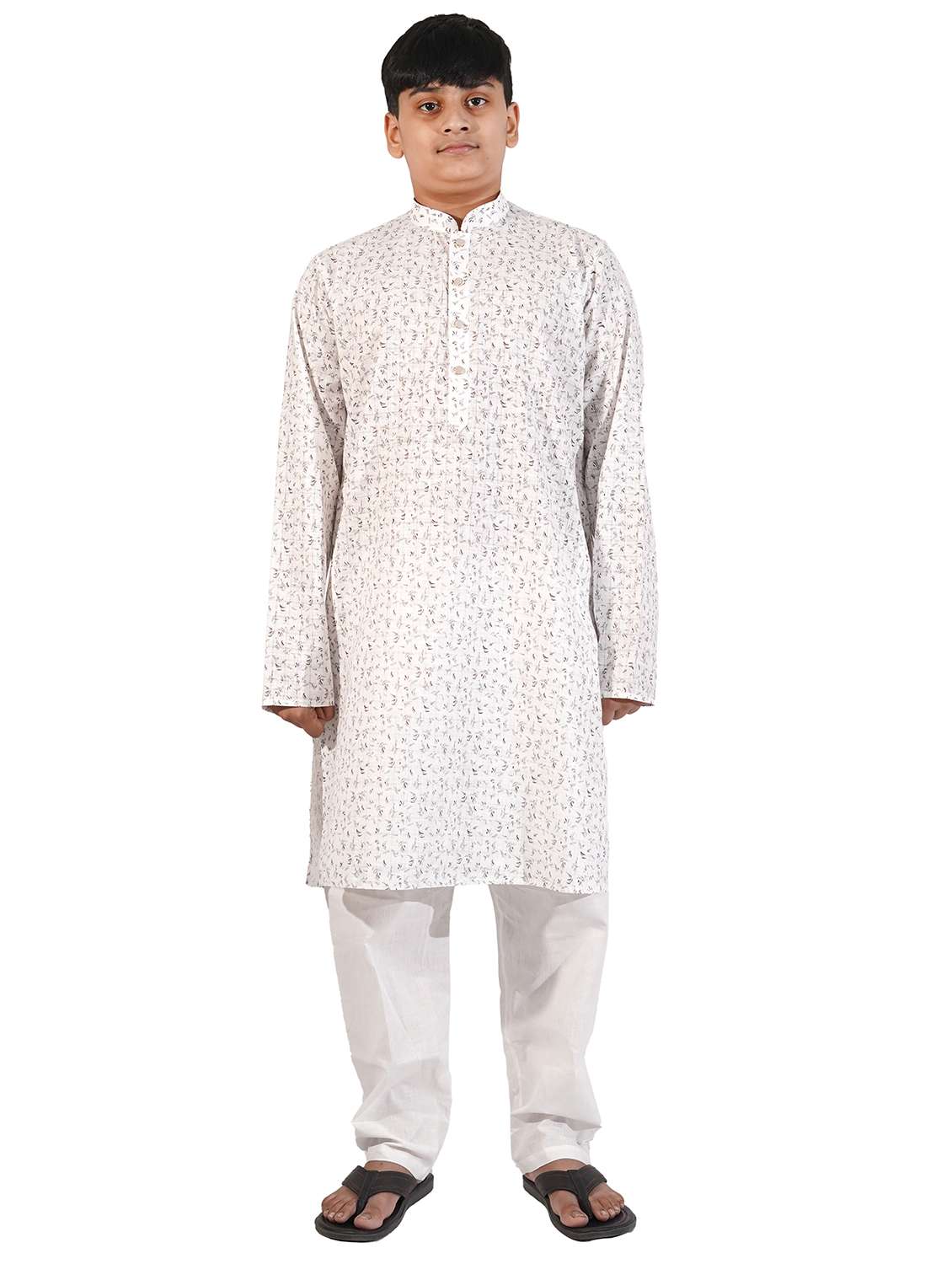 white printed kurta pajama set  - 17662403 -  Zoom Image - 0