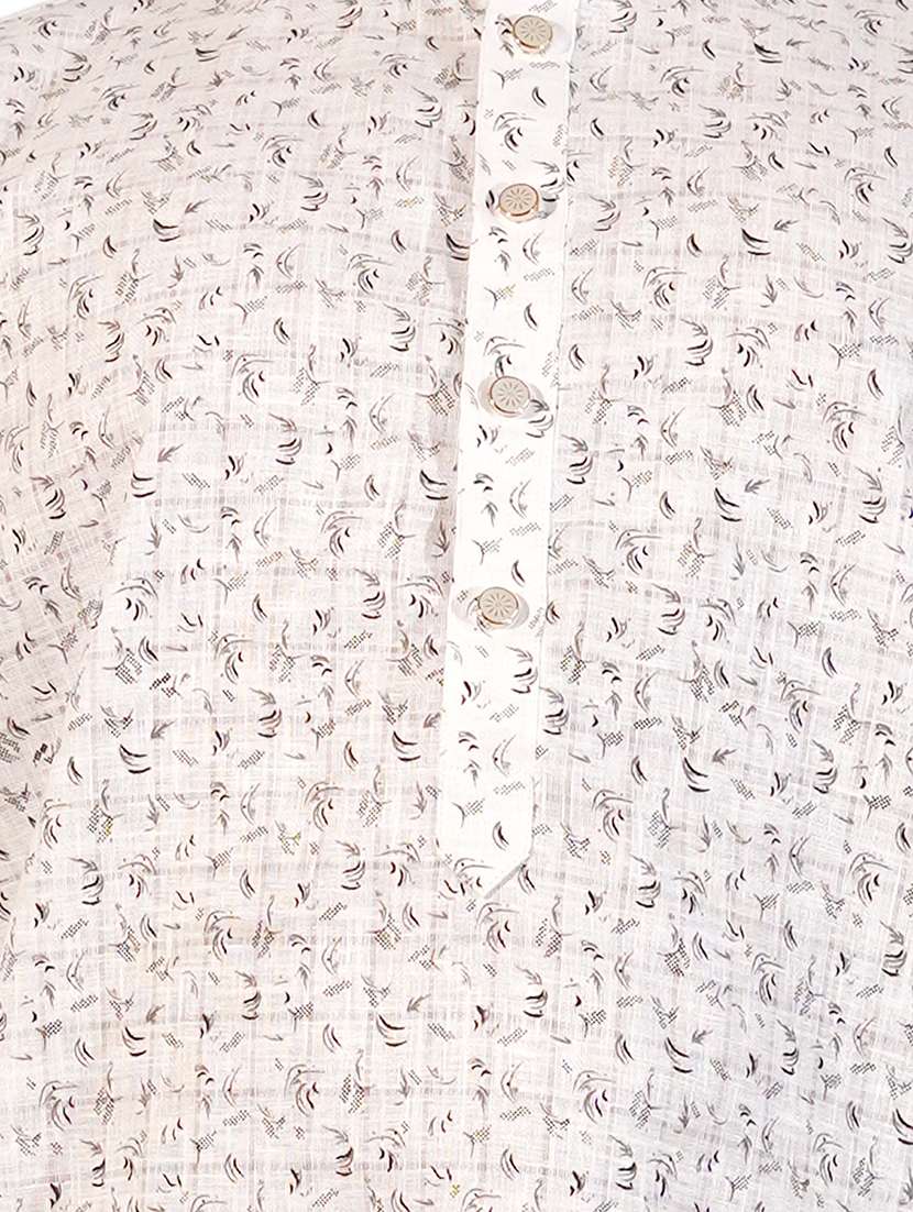 white printed kurta pajama set - 17662403 - Standard Image - 3