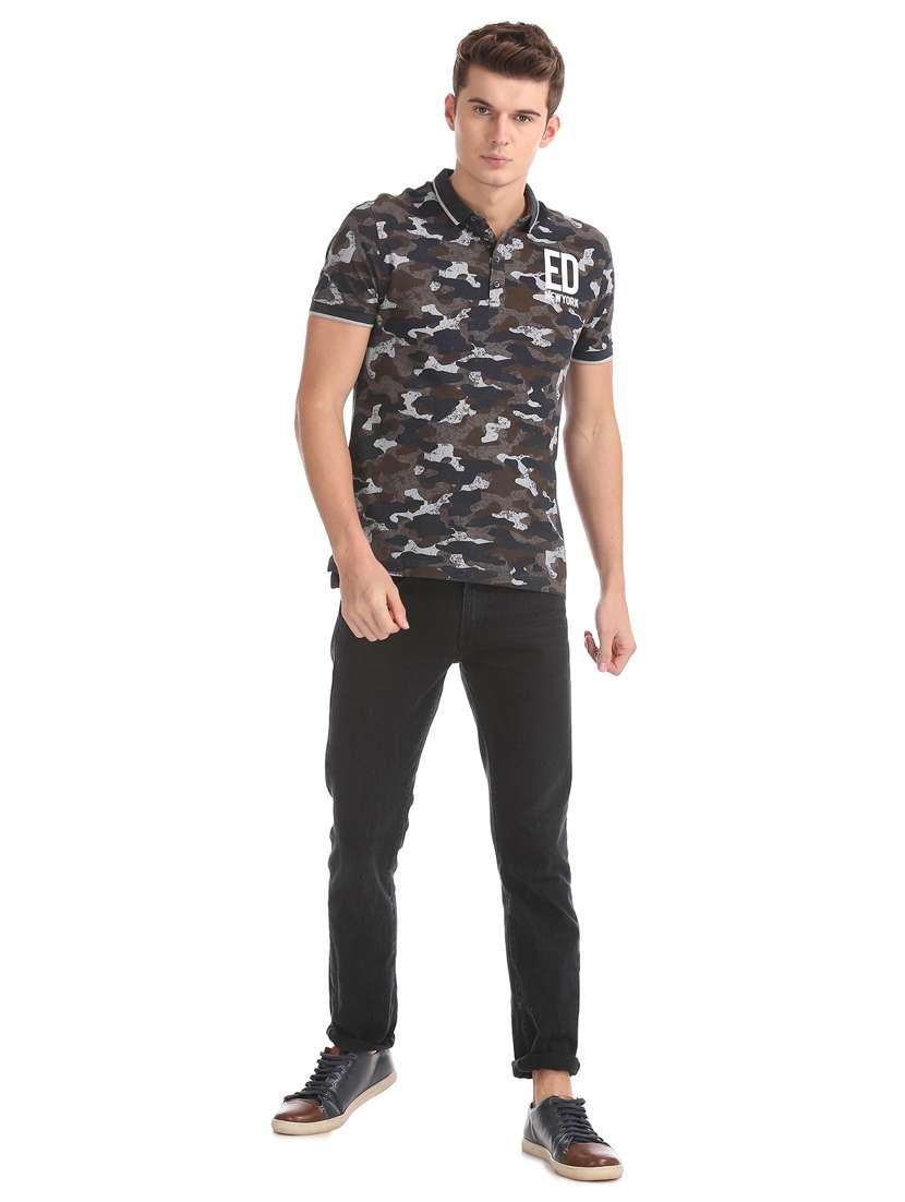 brown camouflage polo t-shirt - 17662610 -  Standard Image - 3