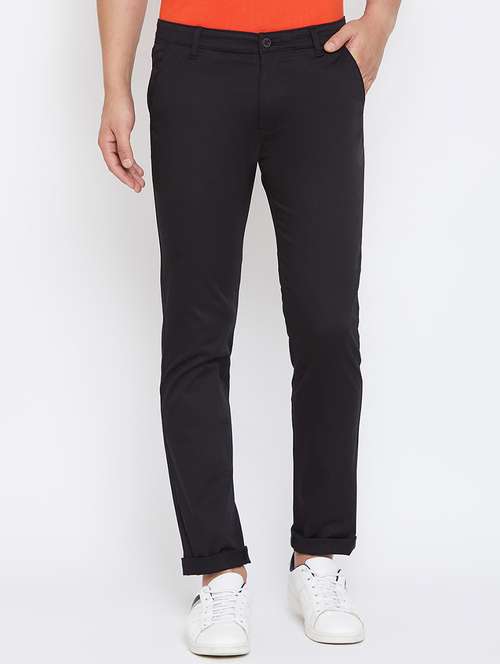 black solid chinos - 17663242 - Standard Image - 0