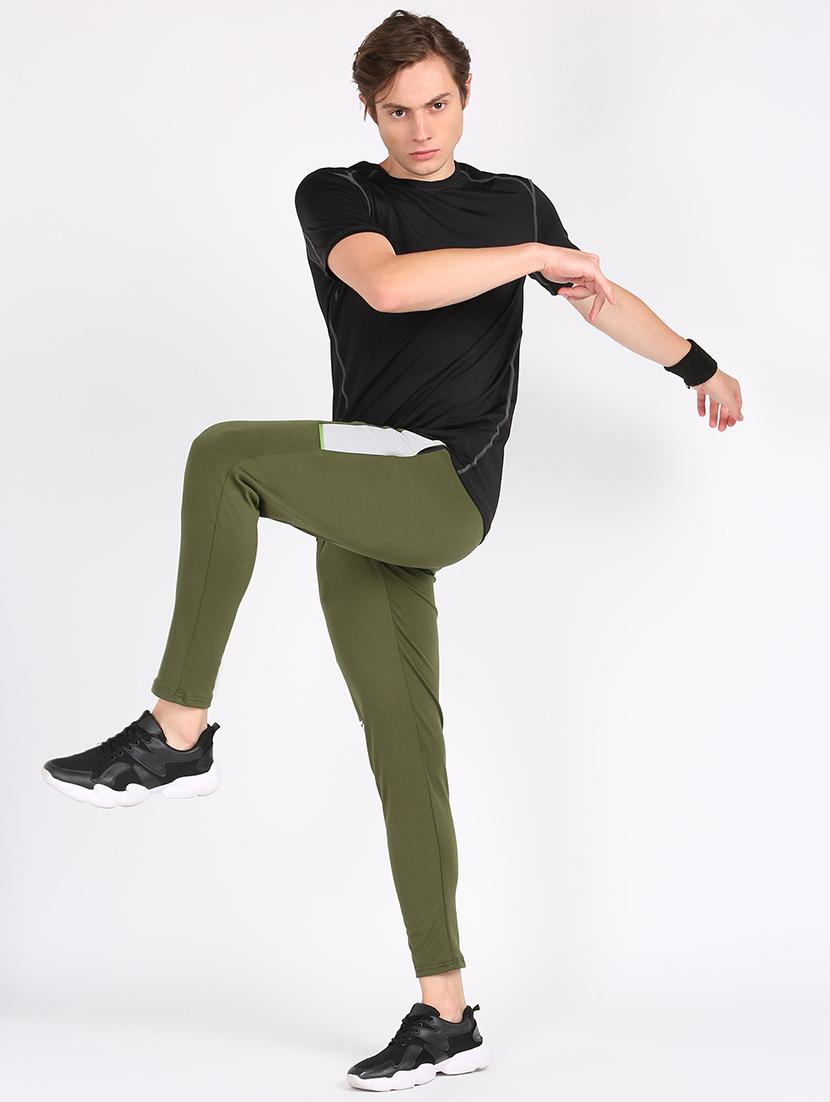 olive green side striped full length track pant - 17663964 - Standard Image - 3