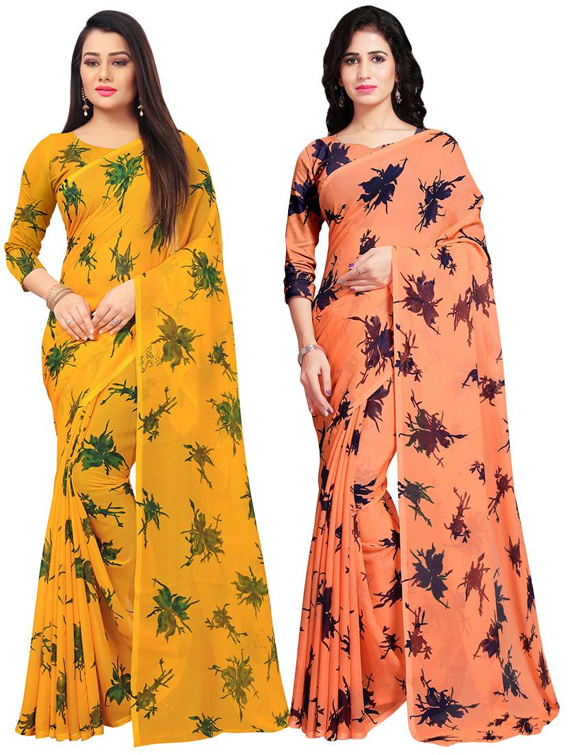 set of 2pcs combos saree - 17664462 - Zoom Image - 0