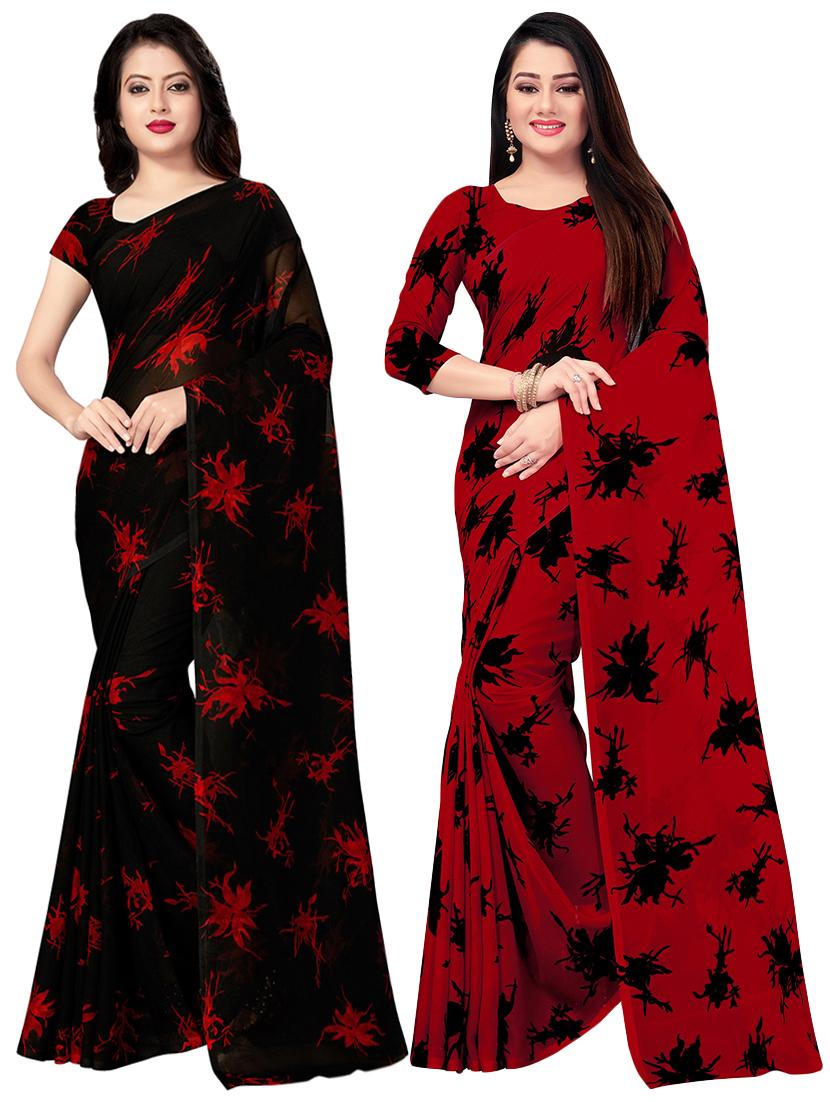 set of 2pcs combos saree with blouse - 17664475 - Zoom Image - 0