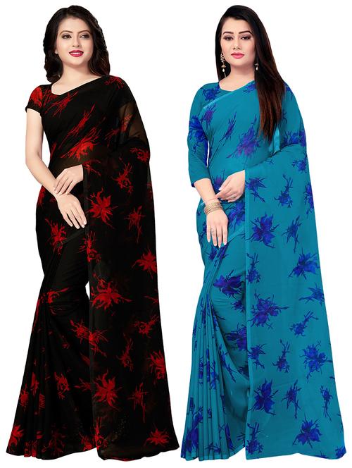 set of 2pcs combos saree with blouse - 17664479 - Standard Image - 0