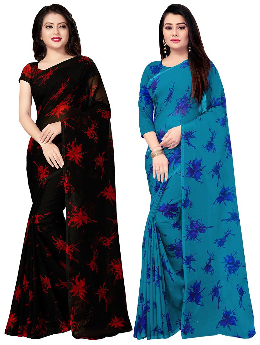 set of 2pcs combos saree with blouse - 17664479 - Zoom Image - 0