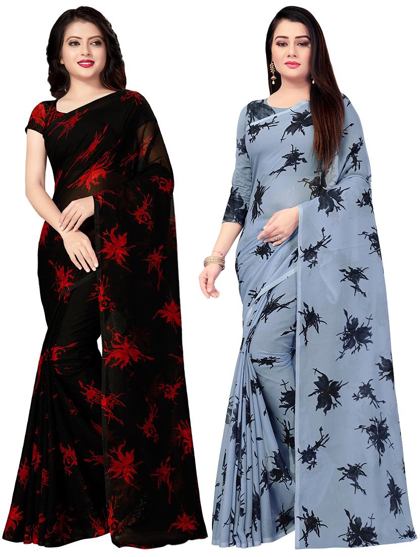 set of 2pcs combos saree with blouse - 17664484 - Zoom Image - 0