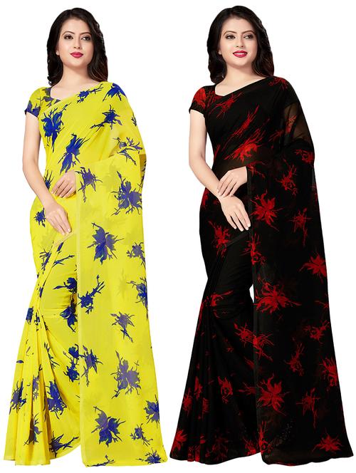 set of 2pcs combos saree with blouse - 17664486 - Standard Image - 0