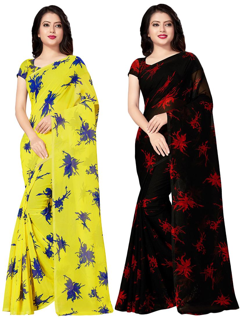 set of 2pcs combos saree with blouse - 17664486 - Zoom Image - 0
