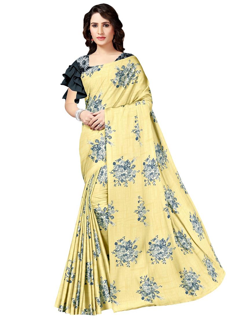 floral printed saree with blouse - 17664497 -  Zoom Image - 0
