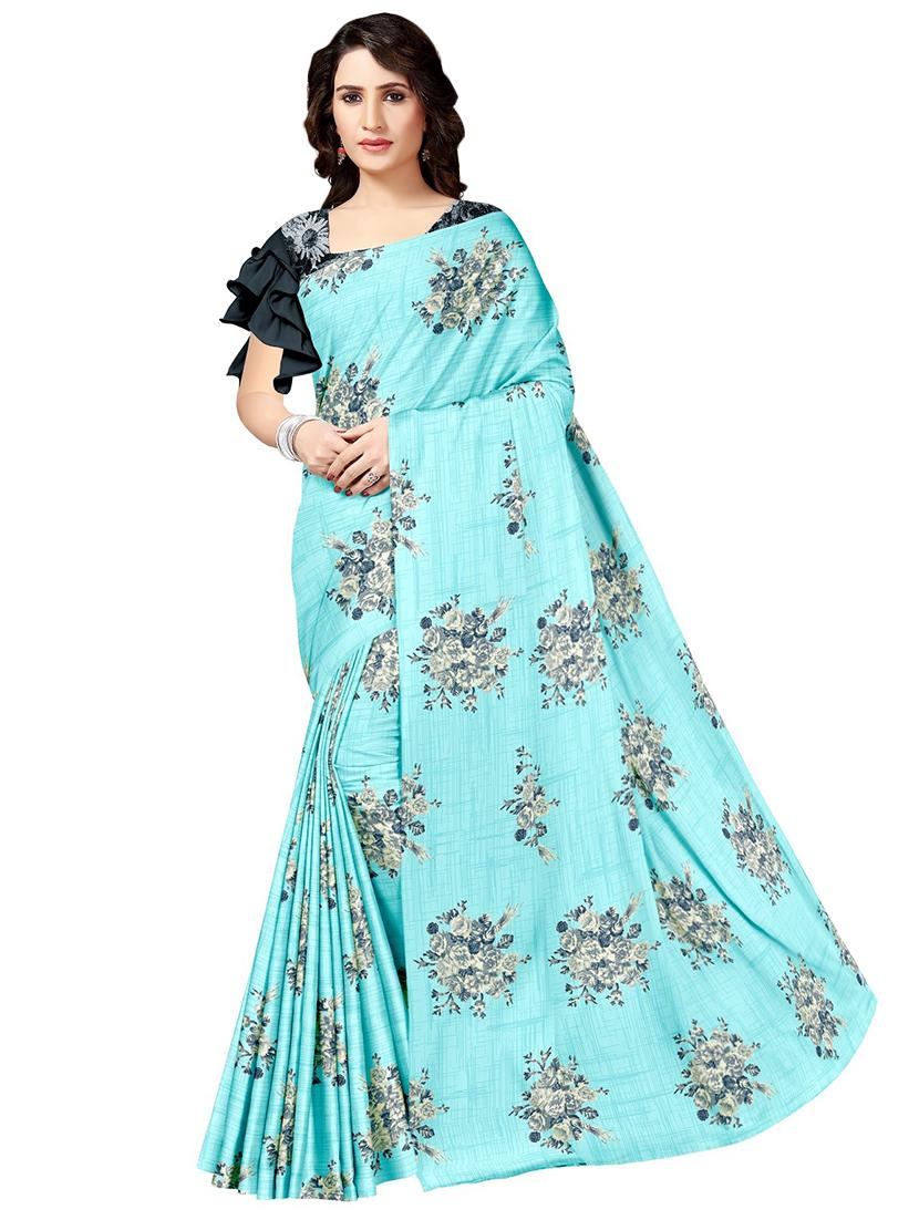 floral printed saree with blouse - 17664498 - Zoom Image - 0