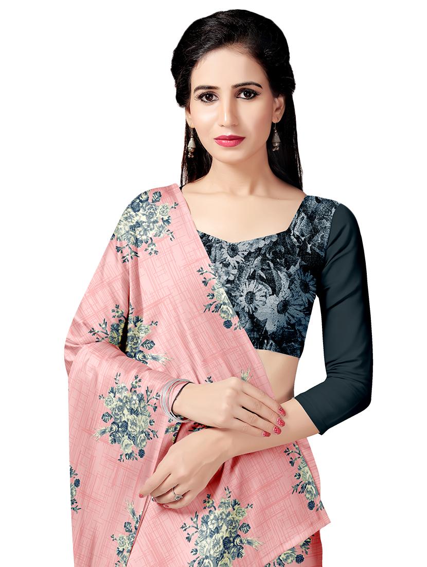 floral printed saree with blouse - 17664499 - Standard Image - 3