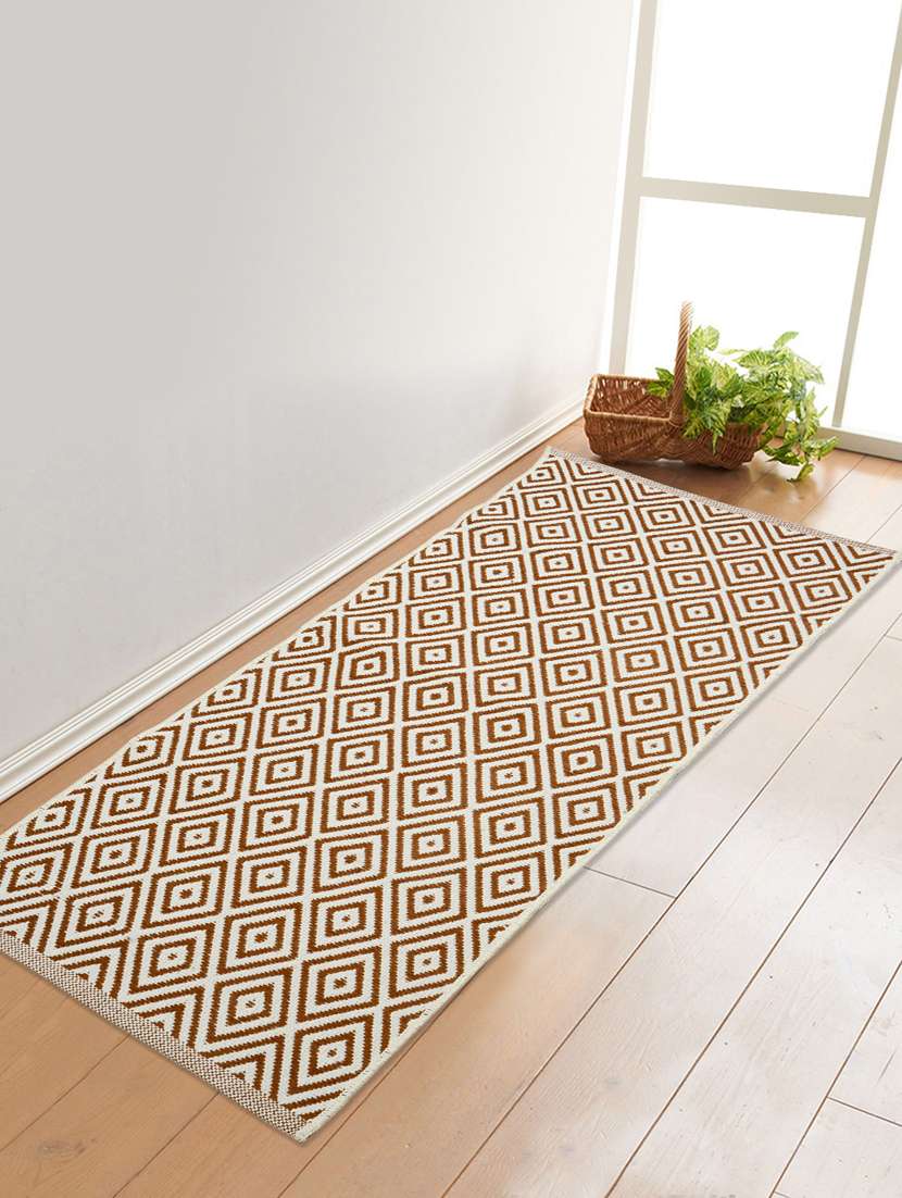 saral home multiuse brown cotton runner ( 50x130 cm)