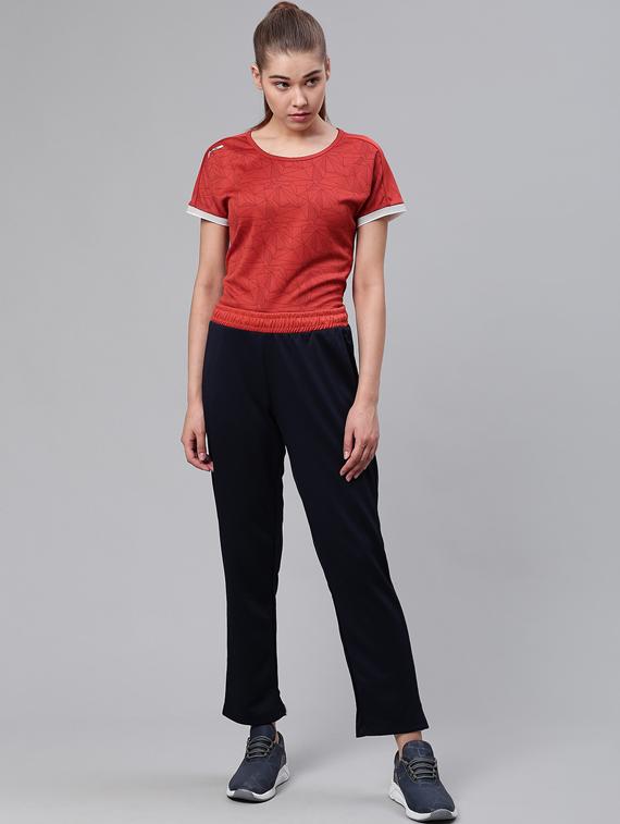 high rise solid track pants - 17664748 - Standard Image - 3