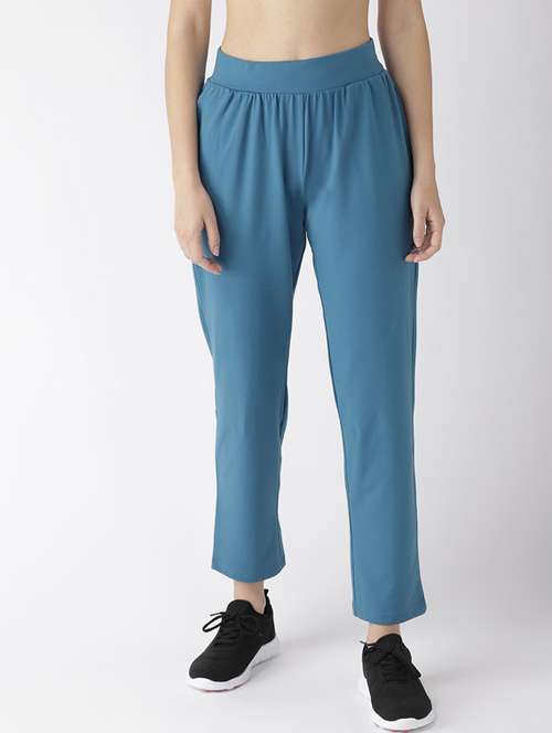 high rise solid track pants - 17664755 - Standard Image - 0