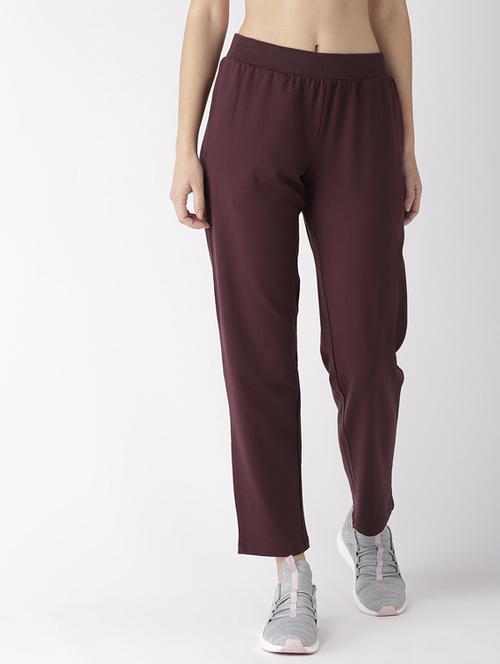 high rise solid track pants - 17664758 - Standard Image - 0