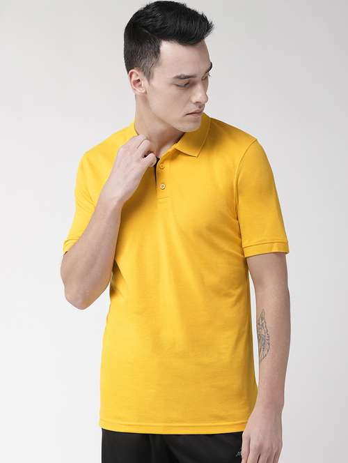 yellow solid polo t-shirt - 17664987 -  Standard Image - 0