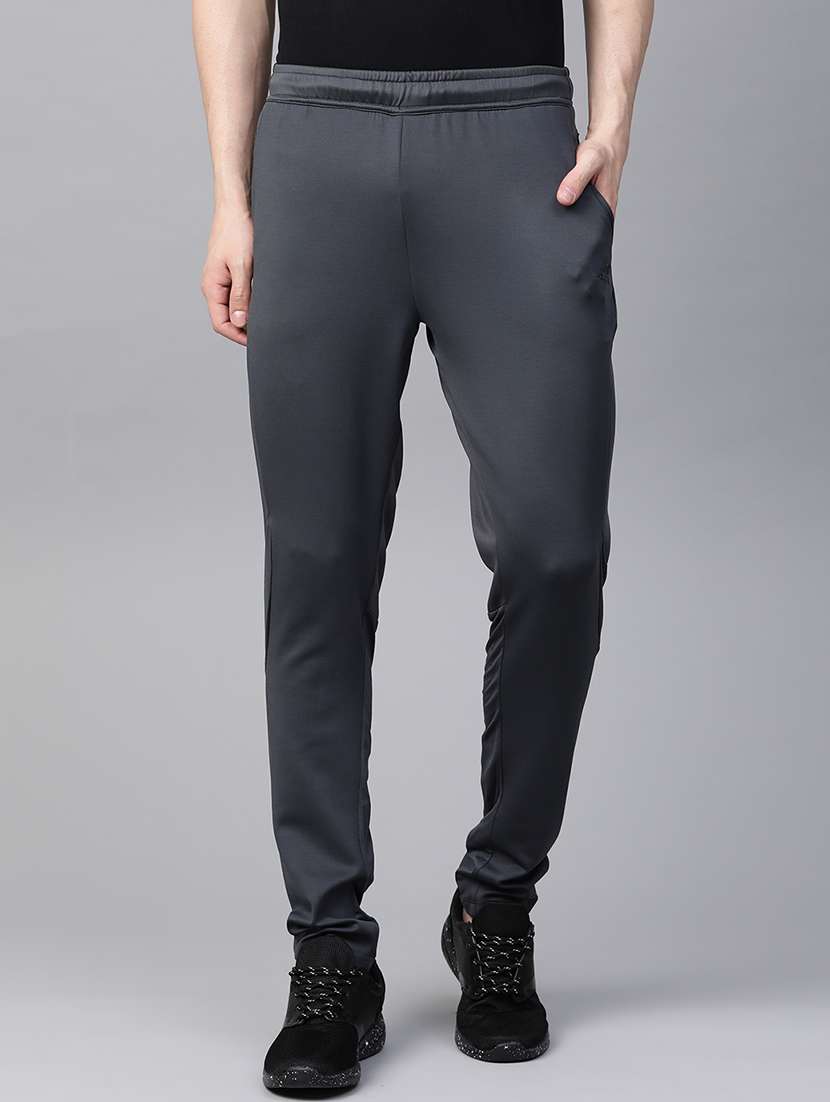 grey solid full length track pant