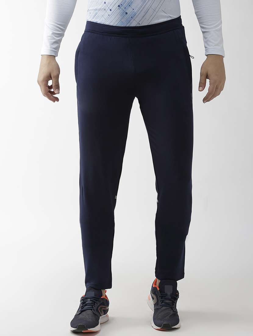 navy blue solid full length track pant