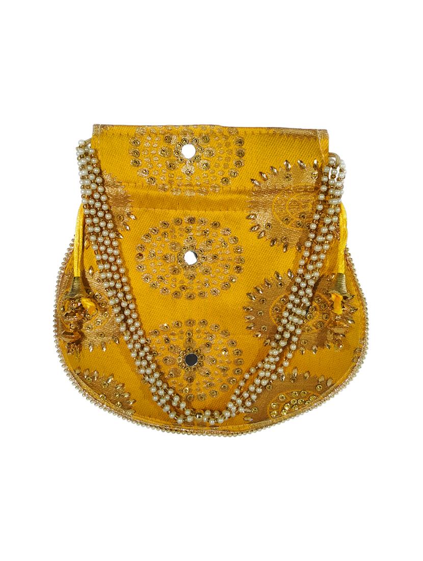 yellow canvas ethnic potli - 17665752 - Zoom Image - 0