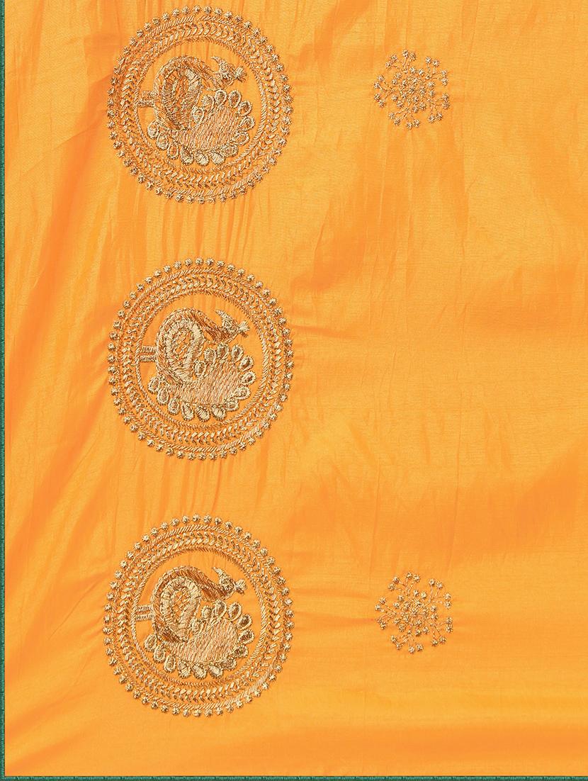 orange embroidered saree with blouse - 17665935 - Standard Image - 3