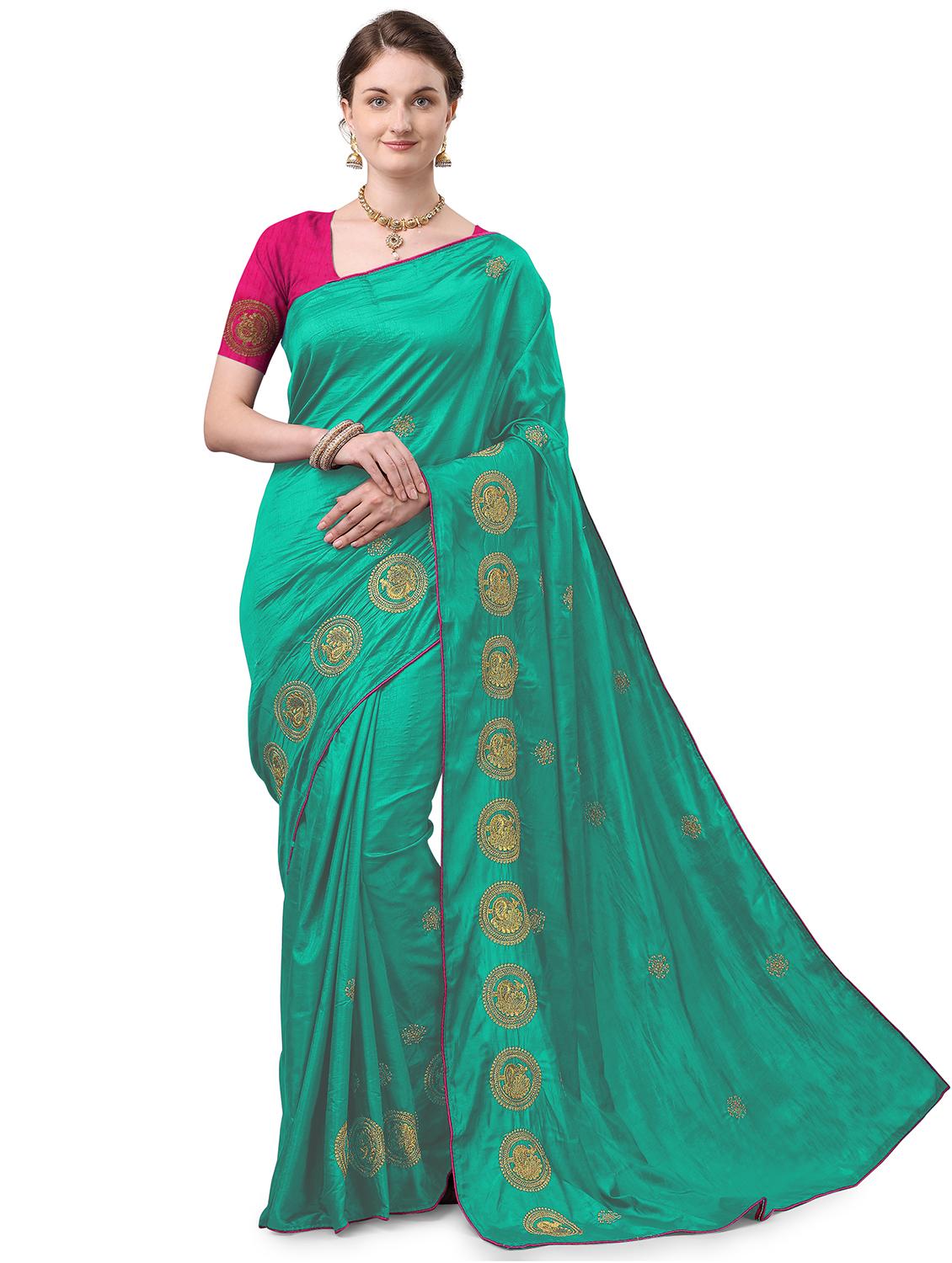 ethnic motifs embroidered saree - 17665939 - Zoom Image - 0