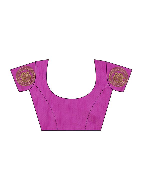 ethnic motifs embroidered saree with blouse - 17665942 - Standard Image - 3