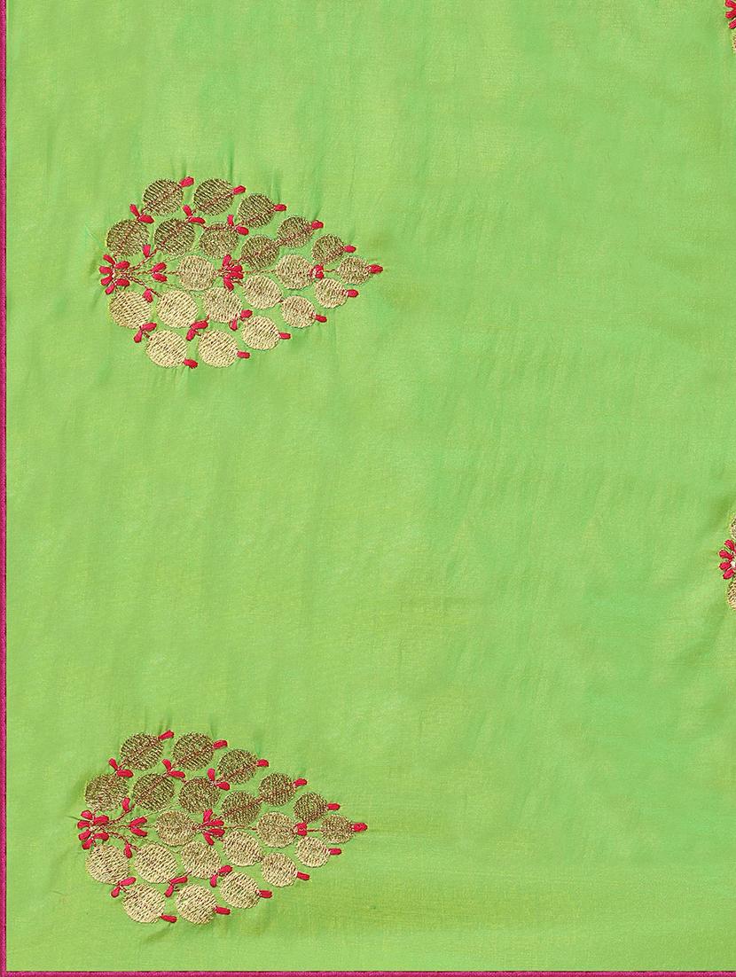 ethnic motifs embroidered saree with blouse - 17665946 - Standard Image - 3