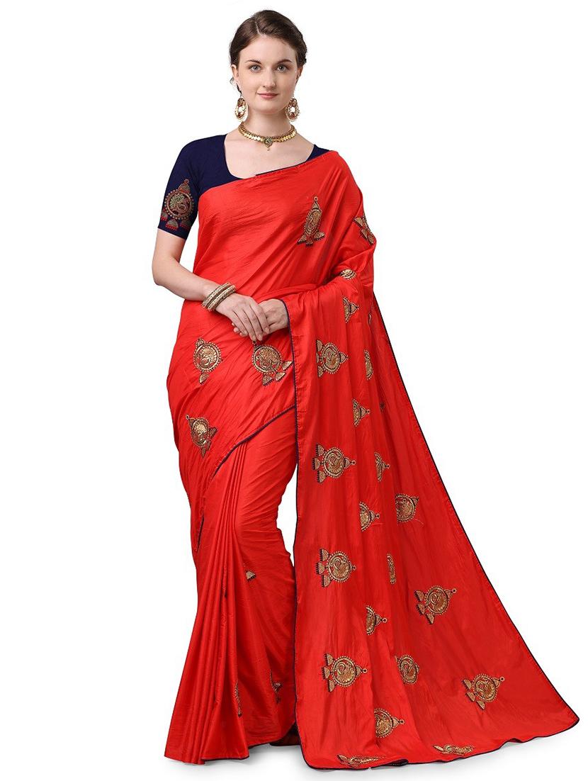 ethnic motifs embroidered saree - 17665958 - Zoom Image - 0
