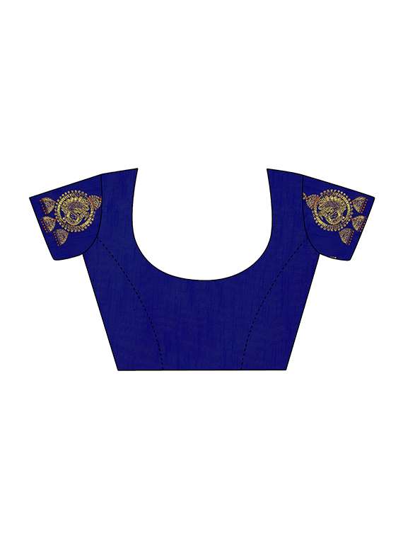 ethnic motifs embroidered saree with blouse - 17665964 -  Standard Image - 3