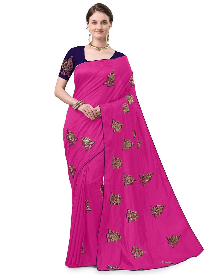 ethnic motifs embroidered saree - 17665965 - Zoom Image - 0