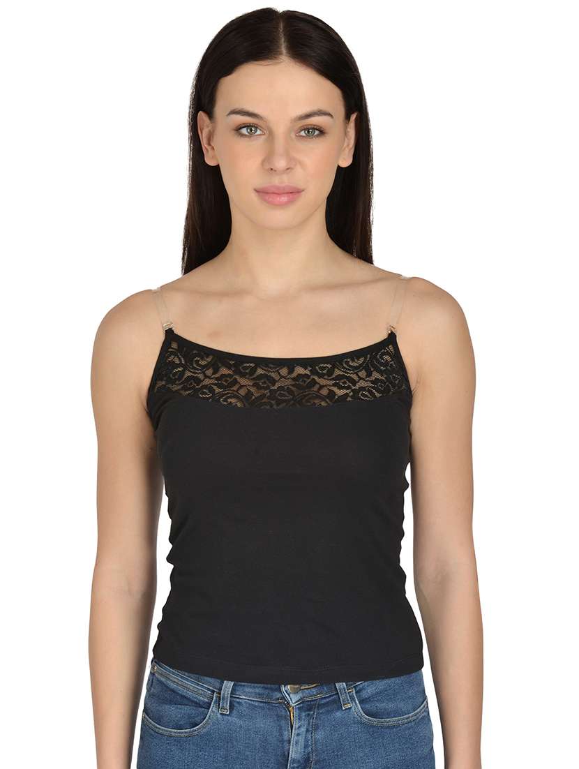 black cotton camisole