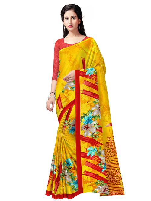floral printed saree with blouse - 17665968 -  Standard Image - 0