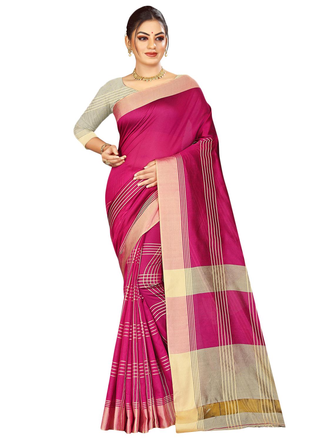 striped woven saree - 17665971 - Zoom Image - 0