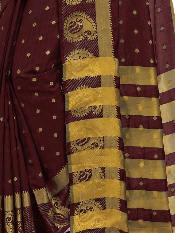 floral handloom saree with blouse - 17666000 - Standard Image - 3
