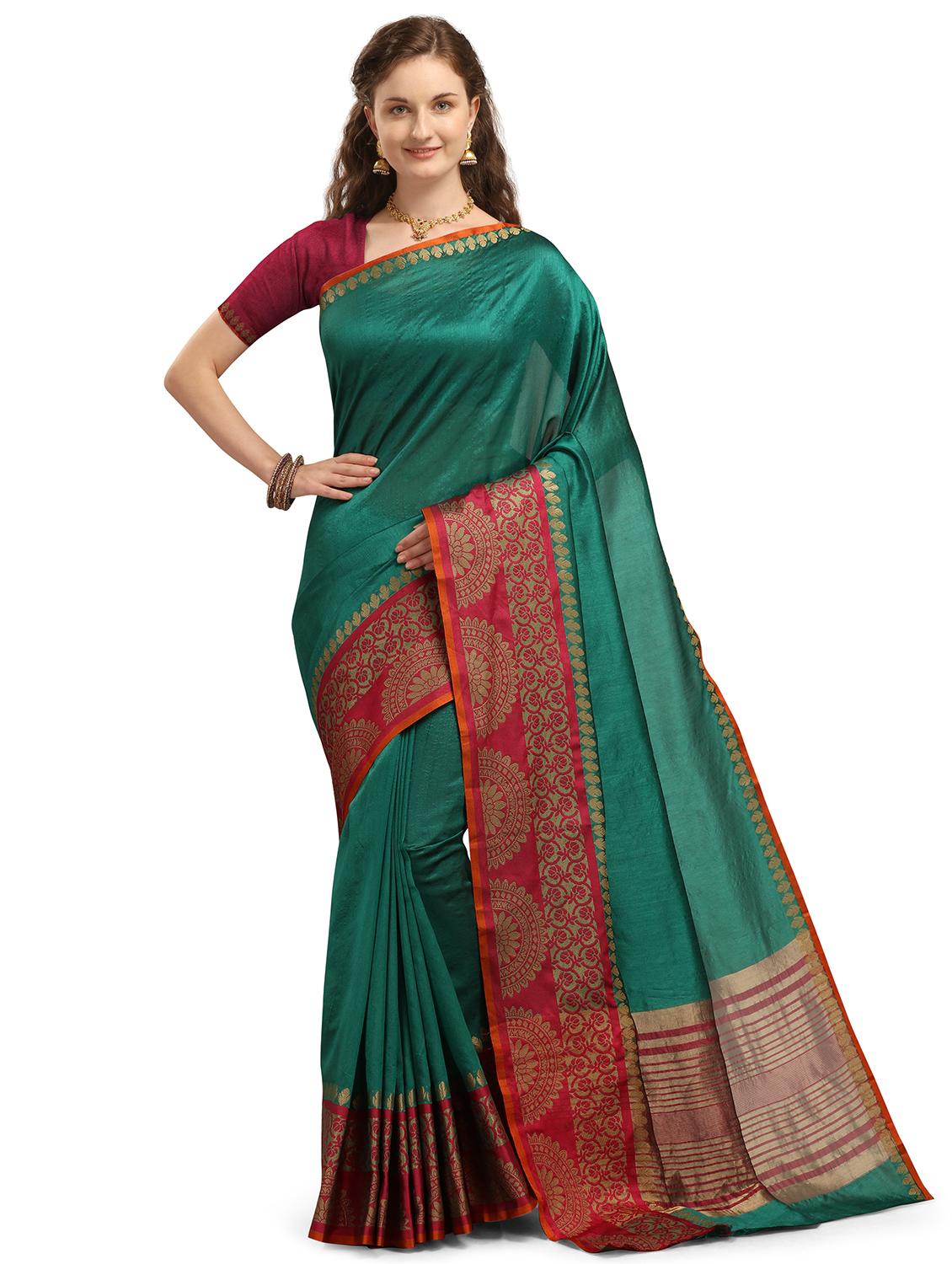 self design woven saree with blouse - 17666009 - Zoom Image - 0