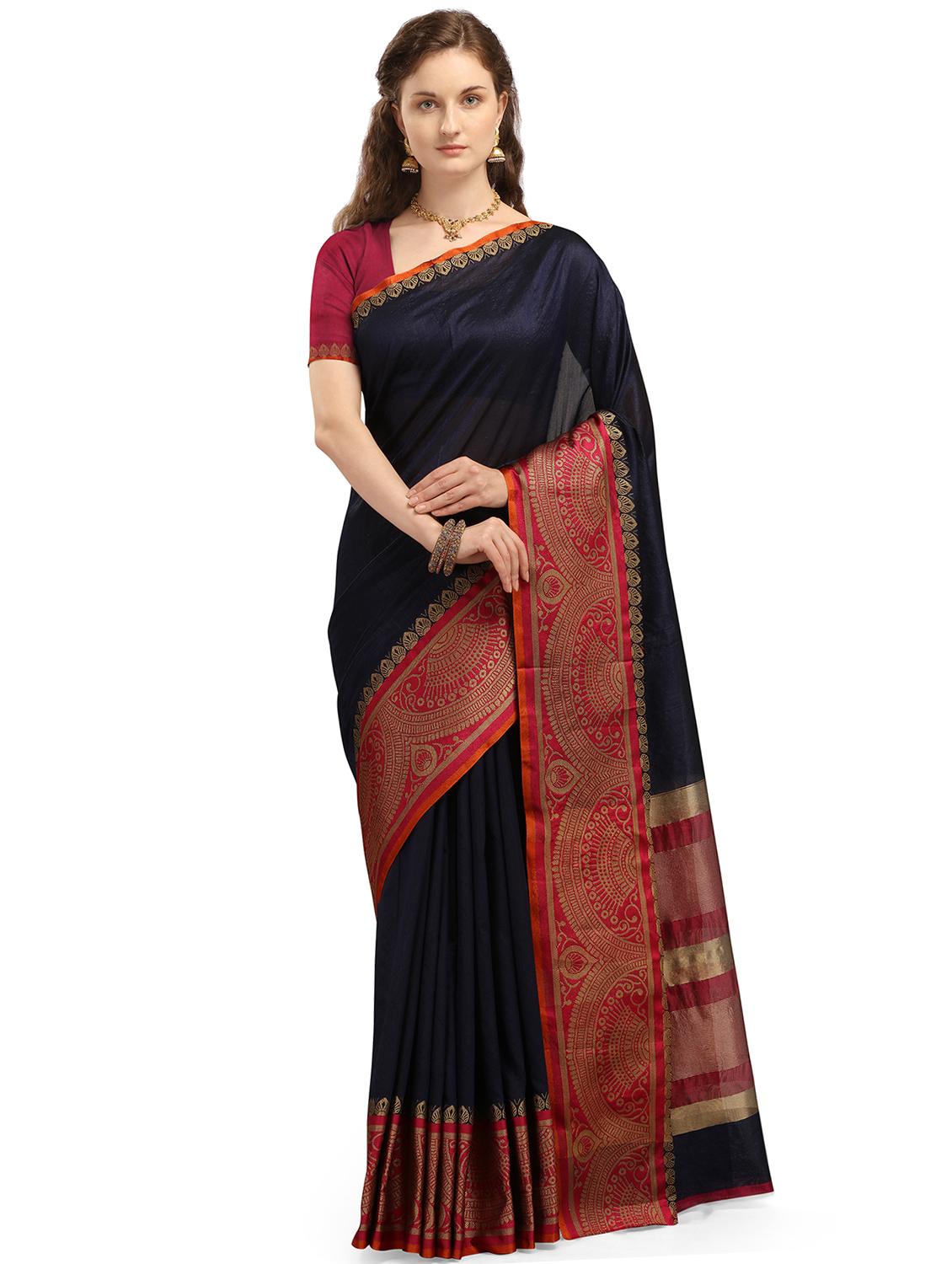 self design woven saree with blouse - 17666010 - Zoom Image - 0