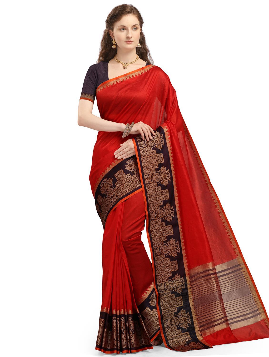 self design woven saree with blouse - 17666011 - Zoom Image - 0