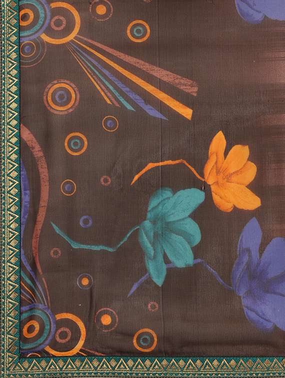 floral printed saree with blouse - 17666018 -  Standard Image - 3