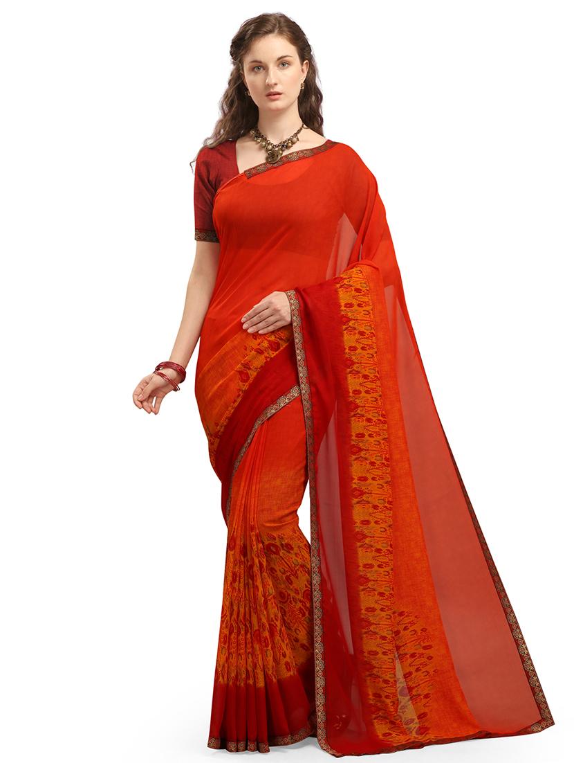 ikat printed saree with blouse - 17666020 - Zoom Image - 0