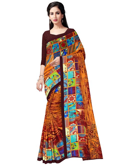 floral printed saree with blouse - 17666026 -  Standard Image - 0