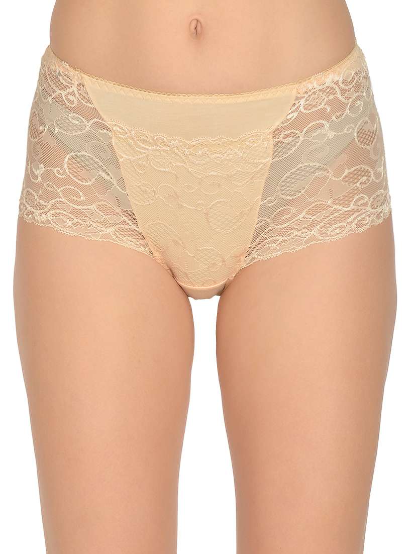 beige solid hipster panty