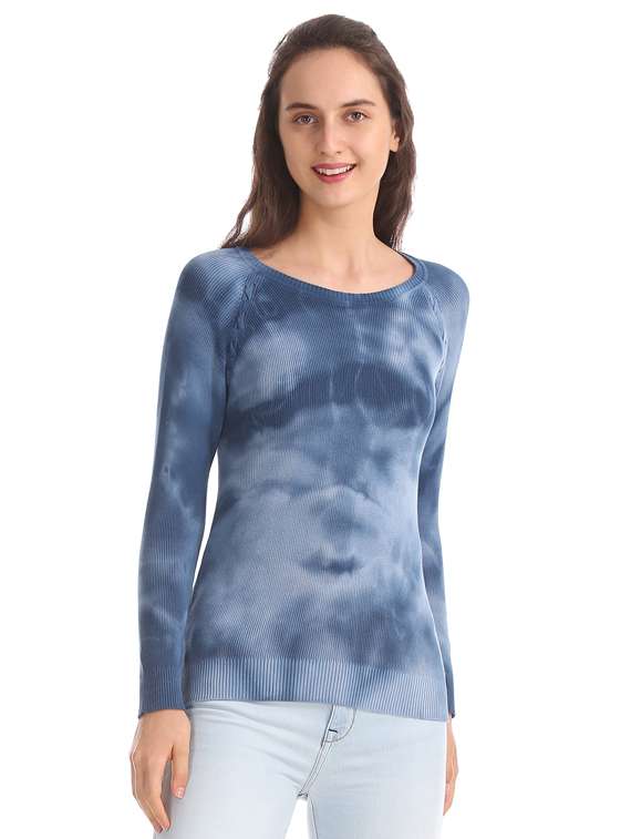 tie & dye textured pullover