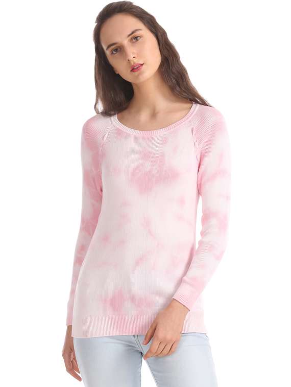 tie & dye textured pullover