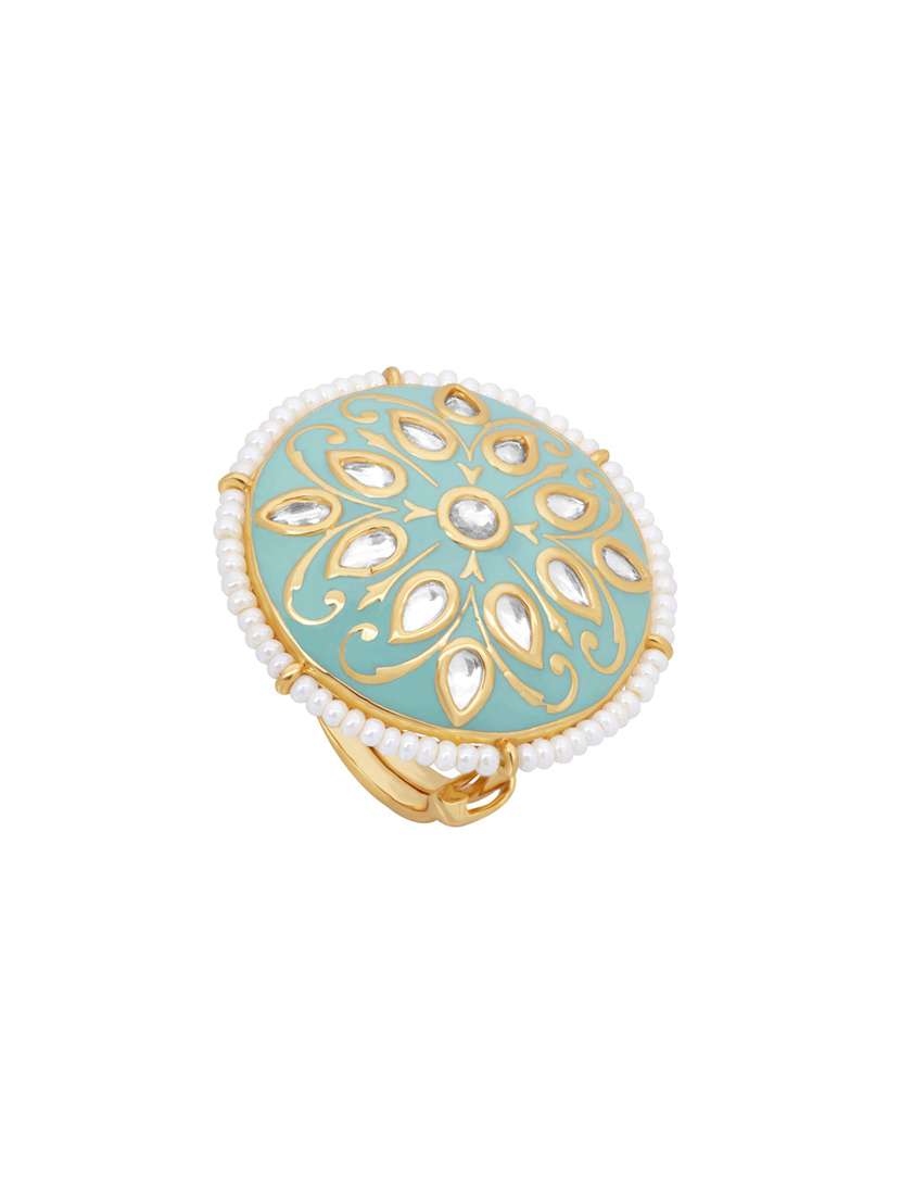 blue metal finger  ring