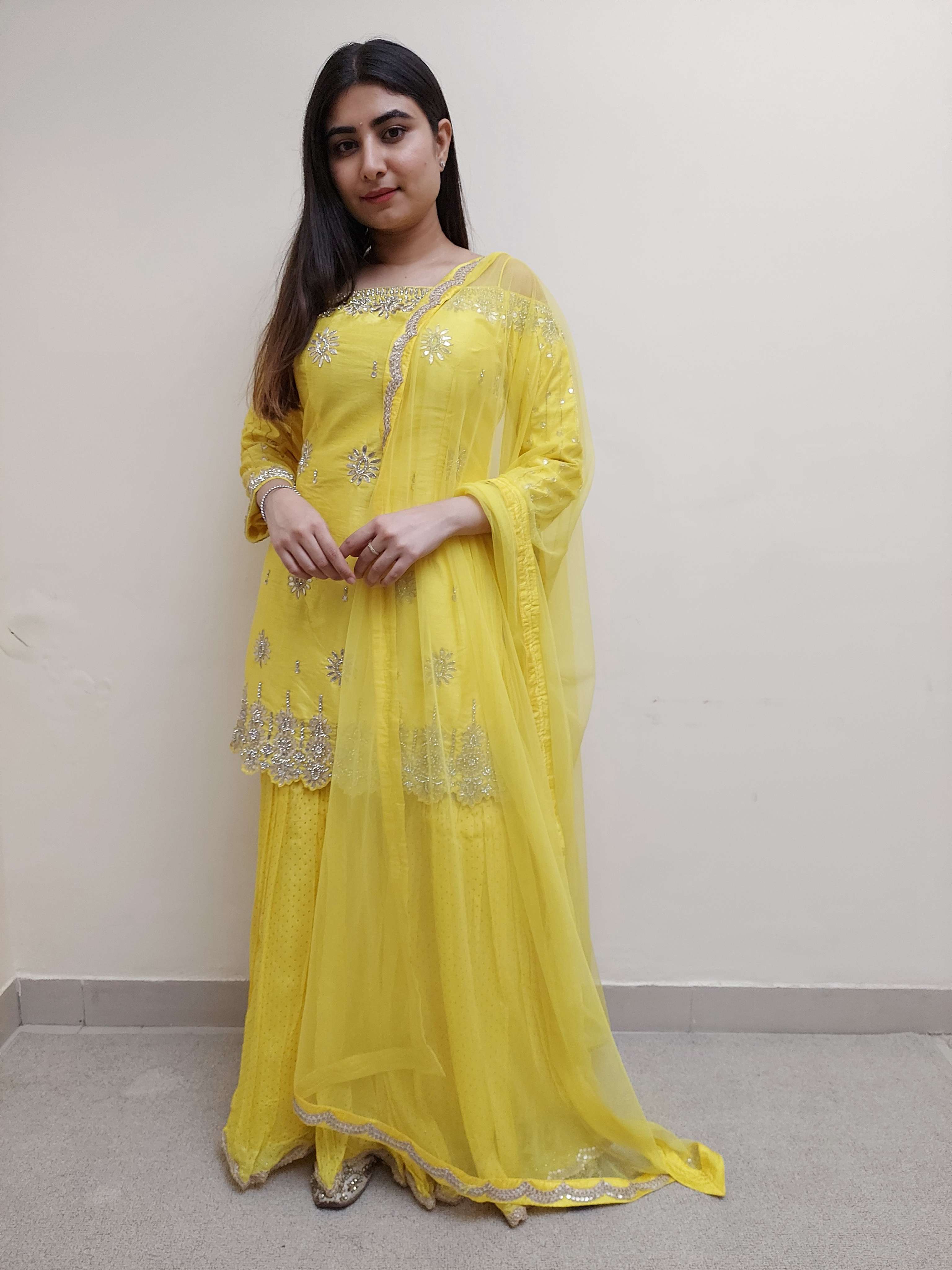 yellow sharara dress