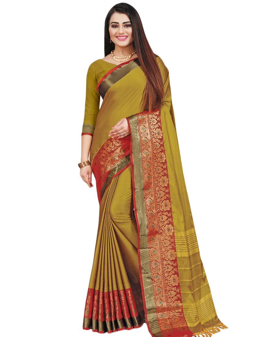 jacquard handloom saree with blouse - 17668315 - Zoom Image - 0
