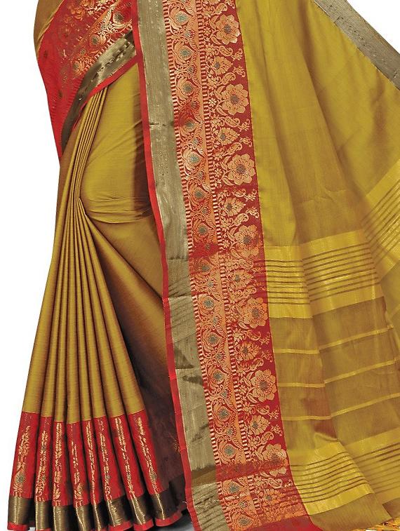 jacquard handloom saree with blouse - 17668315 - Standard Image - 3