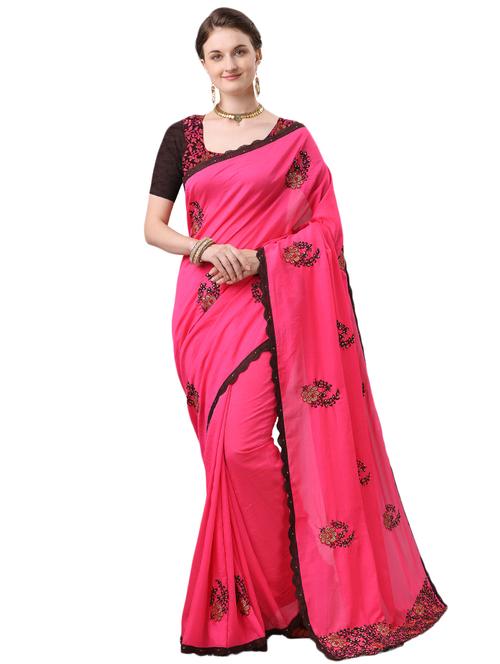 ethnic motifs embroidered saree - 17668329 - Standard Image - 0